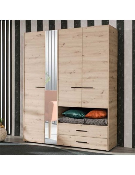 Limone Grey Oak 4 Door Wardrobe, 3044 - pic 114942 | FastDaddyshop