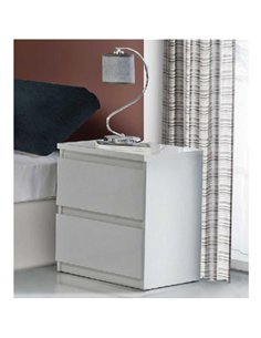 Louise White Gloss Bedside Table, 2413