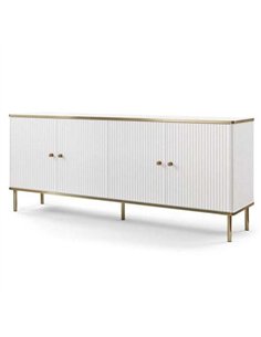 Maison White And Gold 4 Door Wide Sideboard, 3143