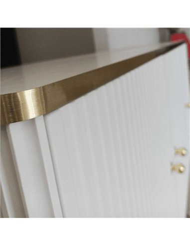 Maison White And Gold 4 Door Wide Sideboard, 3143