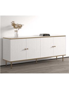 Maison White And Gold 4 Door Wide Sideboard, 3143 2
