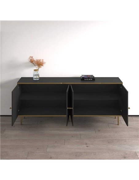 Maison Black And Gold 4 Door Wide Sideboard, 3144 - pic 114955 | FastDaddyshop