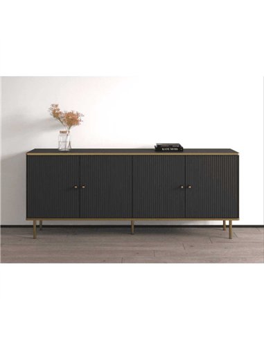 Maison Black And Gold 4 Door Wide Sideboard, 3144