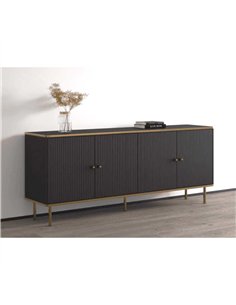Maison Black And Gold 4 Door Wide Sideboard, 3144 2