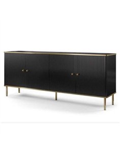 Maison Black And Gold 4 Door Wide Sideboard, 3144