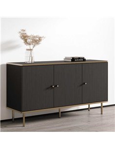 Maison Black And Gold 3 Door Sideboard, 3146 2
