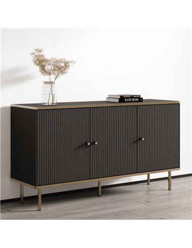 Maison Black And Gold 3 Door Sideboard, 3146
