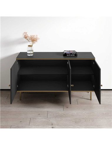 Maison Black And Gold 3 Door Sideboard, 3146