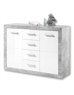 Pietra 117cm Sideboard Grey and White Gloss 2 door 4 drw, 2698