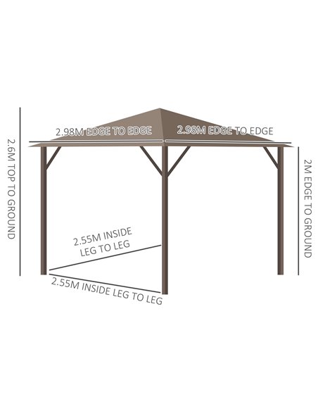 Outsunny Steel Hardtop Gazebo Patio Tent Outdoor Sun Shelter Aluminum w/ Curtain - pic 11498 | FastDaddyshop