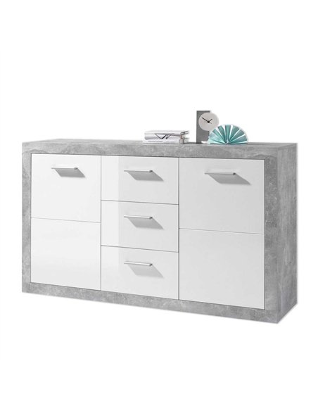 Pietra Large Sideboard Grey and White Gloss 2 DOOR, 3 DRW, 2697 - pic 114983 | FastDaddyshop