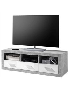 Pietra Large TV Cabinet Grey and White Gloss, 2700