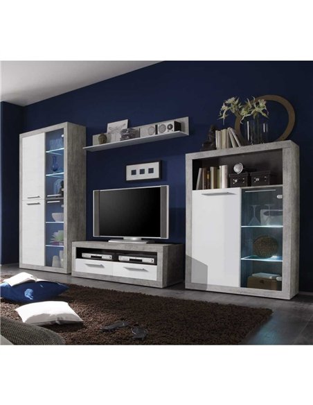 Pietra Tall Display Cabinet in Grey and White Gloss, 2703 - pic 114988 | FastDaddyshop