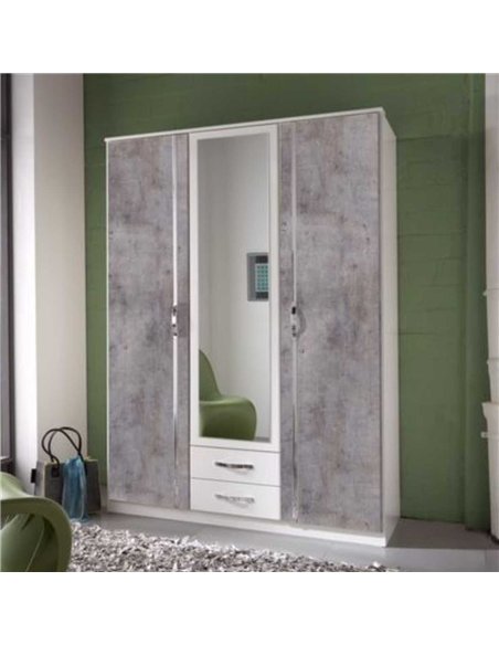 Ramina Concrete Grey and White 3 Door 2 Drawer Wardrobe, 2659 - pic 114991 | FastDaddyshop