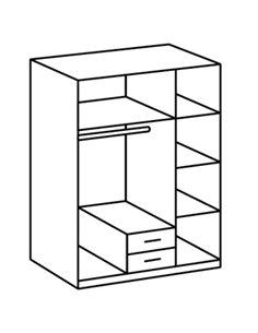 Ramina Concrete Grey and White 3 Door 2 Drawer Wardrobe, 2659 2