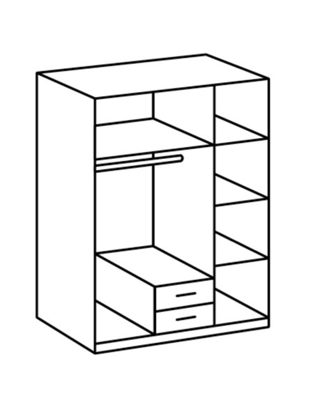 Ramina Concrete Grey and White 3 Door 2 Drawer Wardrobe, 2659 - pic 114992 | FastDaddyshop