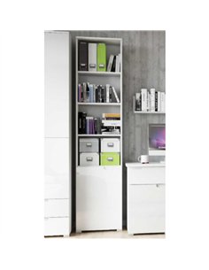 Santino Bookcase White Gloss 1 Door S12, 2620