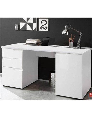 Santino Large White Computer Desk S15, 2617