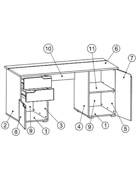 Santino Large White Computer Desk S15, 2617 - pic 115002 | FastDaddyshop