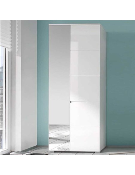 Santino White Gloss Slim Wardrobe with Mirrored Door S22, 2643 - pic 115004 | FastDaddyshop