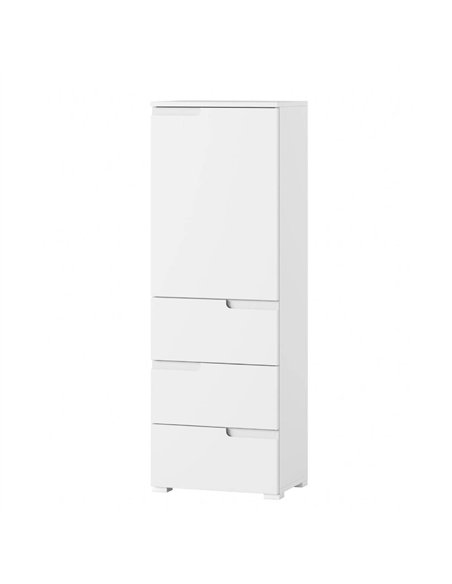 Santino White Gloss Slim Tallboy Storage Unit with Cupboard and Drawers S11, 2642 - pic 115007 | FastDaddyshop