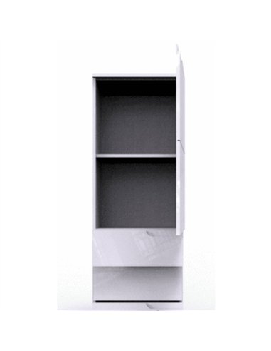 Santino White Gloss Slim Tallboy Storage Unit with Cupboard and Drawers S11, 2642