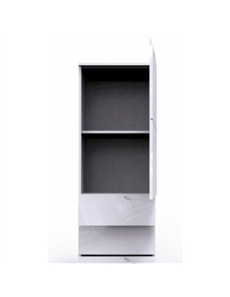 Santino White Gloss Slim Tallboy Storage Unit with Cupboard and Drawers S11, 2642 - pic 115008 | FastDaddyshop