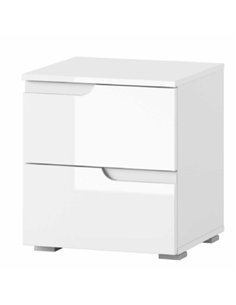 Santino White Gloss 2 Drawer Bedside Table S32, 2713
