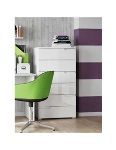 Santino White Gloss Chest Of Drawers S3, 2622