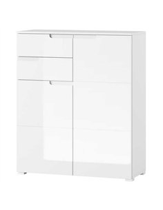 Santino White High Gloss Tall 2 Door Sideboard S7, 2923
