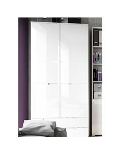 Santino White High 2 Door 2 Drawer Wardrobe S28, 2925