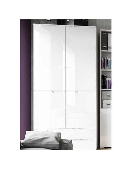 Santino White High 2 Door 2 Drawer Wardrobe S28, 2925 - pic 115035 | FastDaddyshop