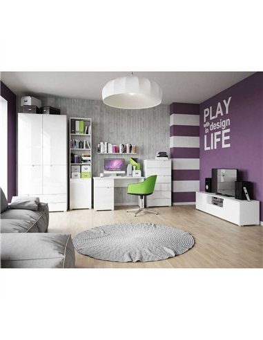 Santino White High 2 Door 2 Drawer Wardrobe S28, 2925