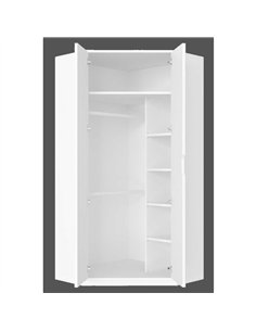 Santino White High Gloss Corner Wardrobe, 2943 2