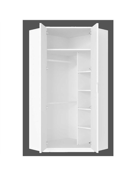 Santino White High Gloss Corner Wardrobe, 2943 - pic 115040 | FastDaddyshop