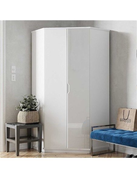 Santino White High Gloss Corner Wardrobe, 2943 - pic 115041 | FastDaddyshop