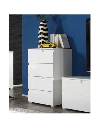 Santino White High Gloss Chest of Drawers S4, 2946