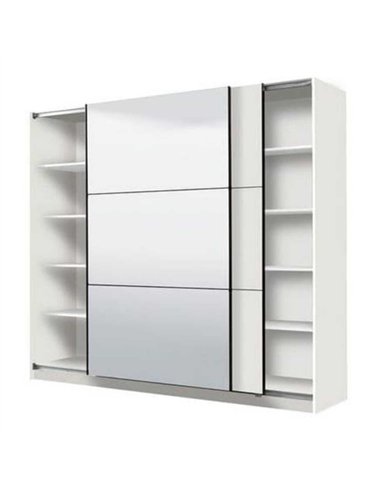 Valentina White 220cm Sliding Wardrobe with Mirror, 3045