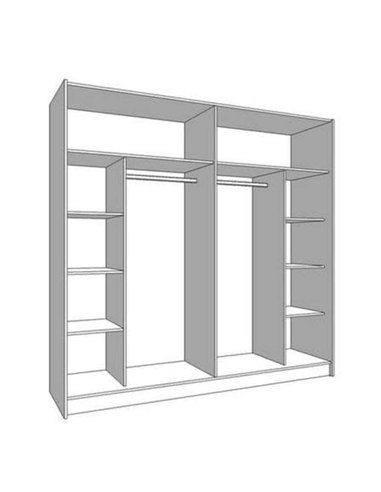 Valentina White 220cm Sliding Wardrobe with Mirror, 3045