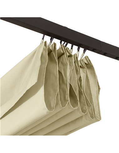 Outsunny 3.5M X 3.5M Metal Pergola Gazebo Awning Retractable Canopy Outdoor Garden Sun Shade Shelter Marquee Party BBQ, Beige