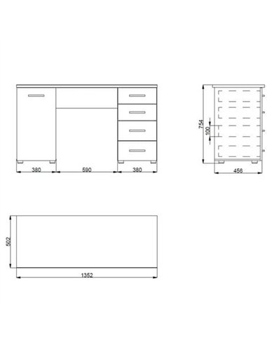 Libro Matt White Desk, 3038