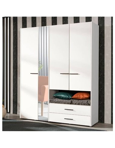Limone White 4 Door Wardrobe, 3043