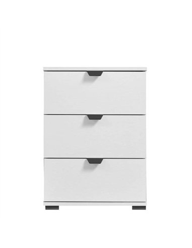 Limone Arctic White 3 Drawer Bedside Table, 3402