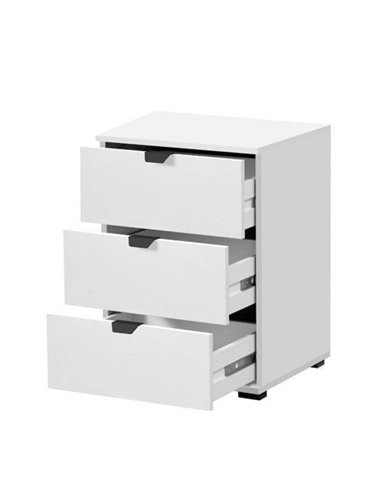 Limone Arctic White 3 Drawer Bedside Table, 3402