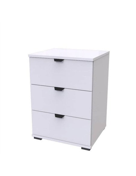 Limone Arctic White 3 Drawer Bedside Table, 3402 - pic 115123 | FastDaddyshop