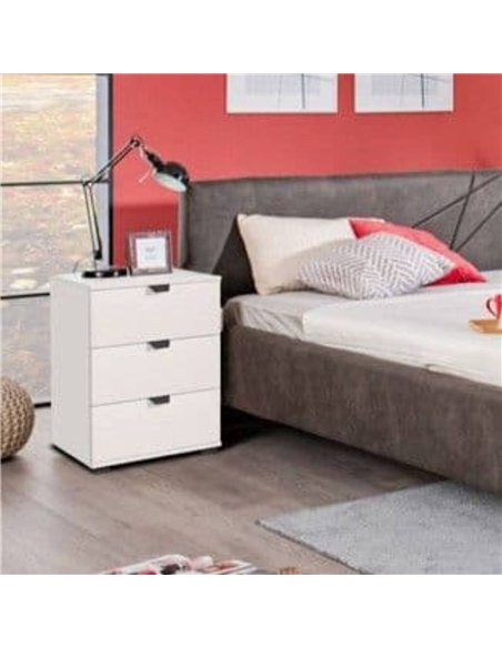 Limone Arctic White 3 Drawer Bedside Table, 3402 - pic 115124 | FastDaddyshop