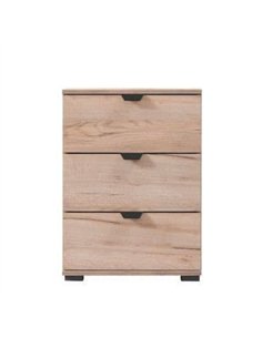 Limone Oak Effect 3 Drawer Bedside Table, 3404