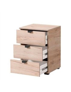 Limone Oak Effect 3 Drawer Bedside Table, 3404 2