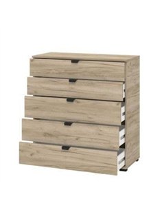 Limone Oak Effect Wide 6 Drawer Chest, 3406