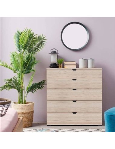 Limone Oak Effect Wide 6 Drawer Chest, 3406